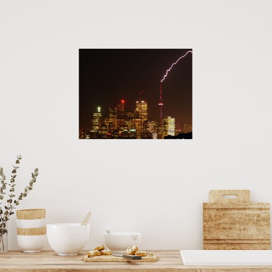GN-toren in toronto bliksemstrik Poster (Keuken)