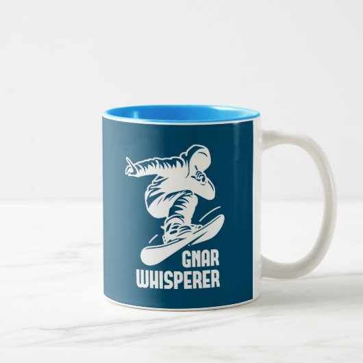 Gnar Whisperer Snowboarden Tweekleurige Koffiemok (Rechts)