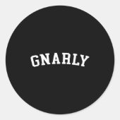 Gnarly Ronde Sticker (Voorkant)