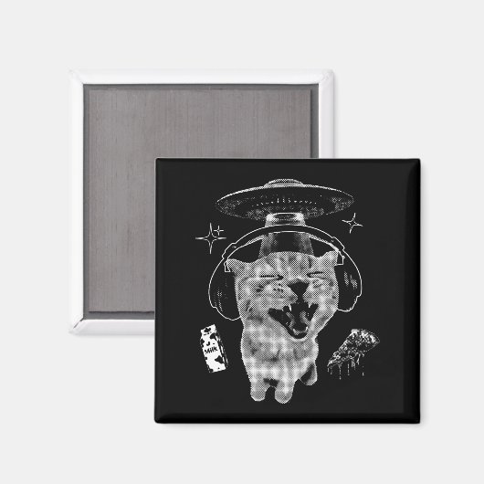 Gnarp Cat Silly Alien Cat Meme Brainrot Funny Meme Magneet (Voorkant / Achterkant)