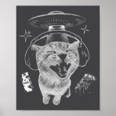 Gnarp Cat Silly Alien Cat Meme Brainrot Funny Meme Poster (Voorkant)