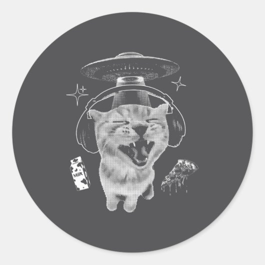 Gnarp Cat Silly Alien Cat Meme Brainrot Funny Meme Ronde Sticker (Voorkant)