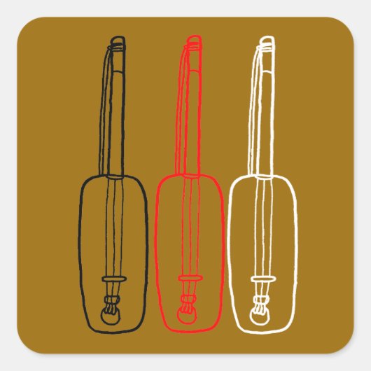 Gnawa Gambri Vierkante Sticker (Voorkant)