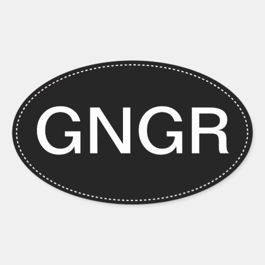 GNGR gember ovale Bumpersticker Ovale Sticker (Voorkant)