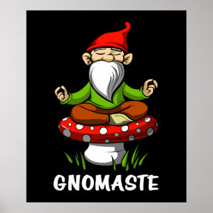 Gnomaste Zen Yoga Garden Gnome Meditation Poster