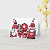 Gnome Amour Carte intérieure vierge (Fleur jaune)