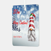 Gnome Arbre de Noël neige Carré en métal ornement (Avant gauche)