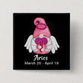 Gnome Aries Astrology Sign Angel Pinback Button (Voorkant)