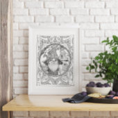 Gnome at Home Mandala Adult Coloring Poster