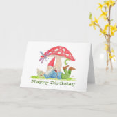 Gnome avec carte d'anniversaire du Livre Fleur (Fleur jaune)