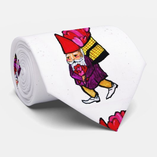 GNOME AVEC cravate DE COEURS VALENTINE (Roulé)