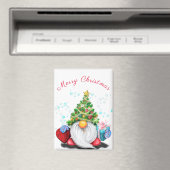 Gnome avec l'arbre de Noël Casquette Magnet cadeau (In Situ (Lave-vaisselle))