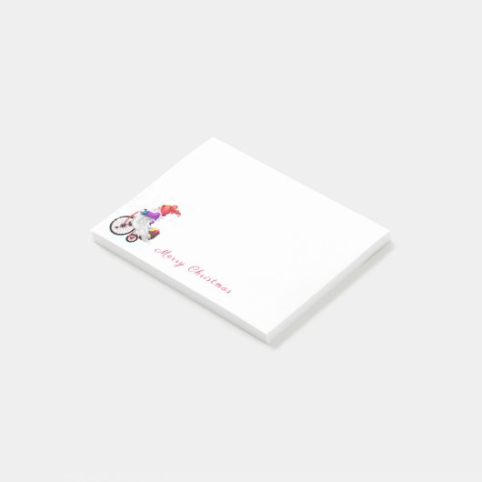 Gnome avec vélo Noël Post-it® Notes (Incliné)