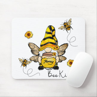Gnome Bee Kind Sunflower Mousepad Muismat
