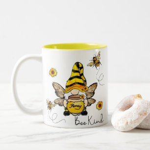 Gnome Bee Kind Sunflower Mug