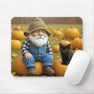 Gnome Boer Op Een Herfstpompoen Muismat