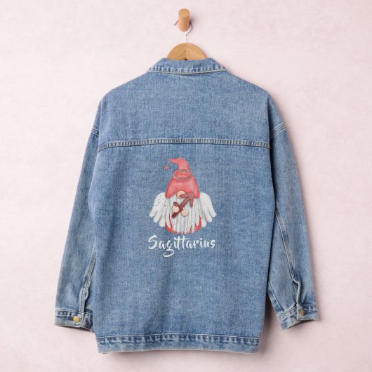Gnome Boogschutter Astrologie Teken Engel Vrouwen Denim Jacket (Hangar)