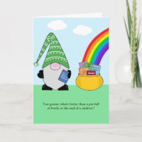 Gnome Book Lover Verjaardag Kaart