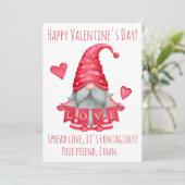 Gnome Boy With Hearts| Cartes de la Saint-Valentin (Debout devant)