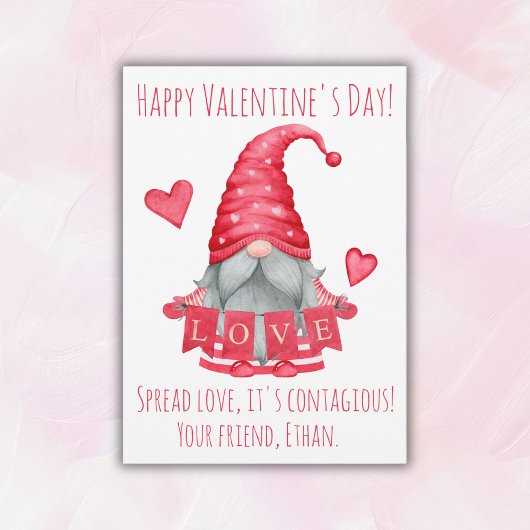 Gnome Boy With Hearts| Cartes de la Saint-Valentin