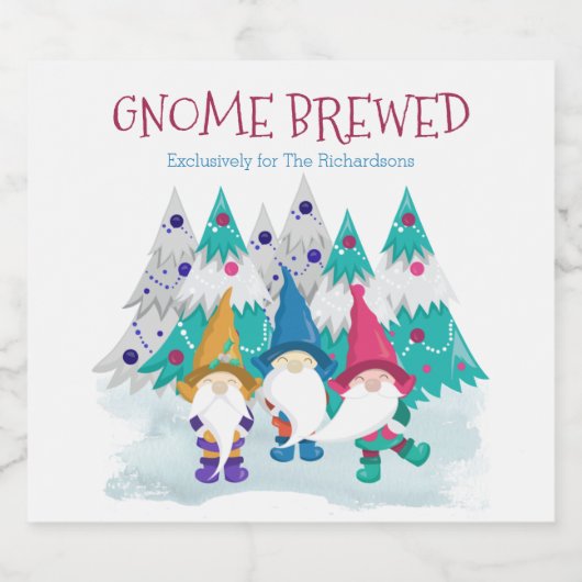 Gnome Brewed Gepersonaliseerd Leuk Thuis Brew Chri Bier Etiket (Enkel label)