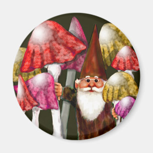 Gnome Brown dans le Magnet des champignons jaunes