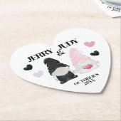 Gnome bruid en bruidegom kartonnen onderzetters (Gekanteld)