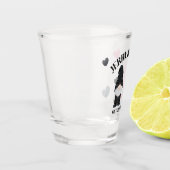 Gnome bruiloft aandenken shot glas (Links)