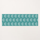 Gnome Buns & Puns "gnOMe" White Lotus Pattern Blau Yogamat (Achterkant (horizontaal))