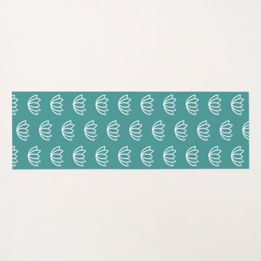 Gnome Buns & Puns "gnOMe" White Lotus Pattern Blau Yogamat (Achterkant (horizontaal))