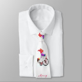 Gnome cadeau Cravate de Noël avec vélo et cadeaux (Attaché)