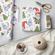 Gnome-cadeaupapier Waterverf wit