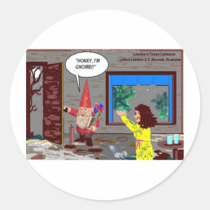 Gnome Cartoon Grappige Cadeaus T-shirts Mokken Kaa Ronde Sticker