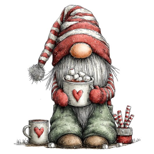 Gnome Ceramic Oval Christmas Ornament