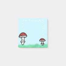 Gnome champignon avec notes post-it champignon