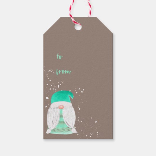 Gnome/Christmas Tags Cadeaulabel (Voorkant)