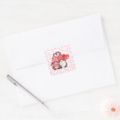 Gnome Couple Vierkante Sticker (Envelop)