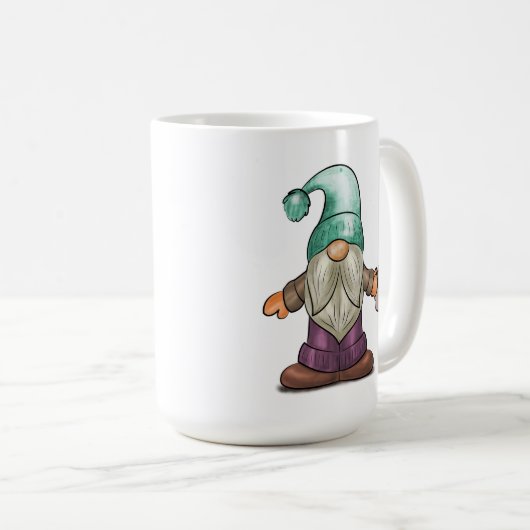 Gnome de automne mignonne avec Mug de café (Devant droit)