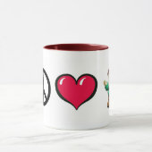 Gnome de coeur de paix par la tasse de sonnerie de (Centre)