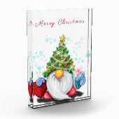 Gnome de Noël avec bloc photo cadeau (Gauche)
