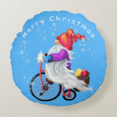 Gnome de Noël avec Coussin à vélo et cadeau (Devant)