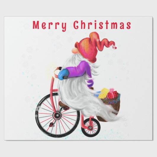 Gnome de Noël avec papier cadeau (Plat)