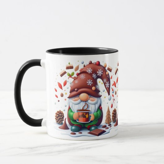 Gnome de Noël Énorme chocolat chaud café Mug (Gauche)