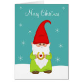 Gnome de Noël mignonne avec fer à cheval (Devant)