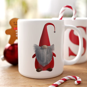 Gnome de Noël mignonne Monogramme Géant Mug café
