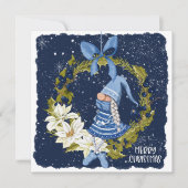 Gnome de Noël sur la carte de Noël Wreath (Devant)