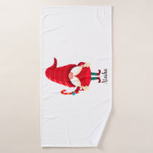 Gnome De Noël Tenant Un Sucre de canne (Serviette de bain)