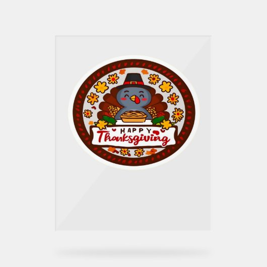 Gnome de Thanksgiving mignon avec Turquie Illustra (Recto)