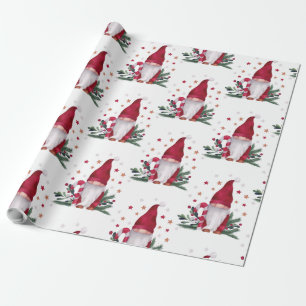 Gnome Dennentakken Sterren Prettig Kerstfeest Cadeaupapier
