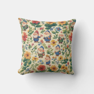 Gnome een bloem patroon ontwerp kussen